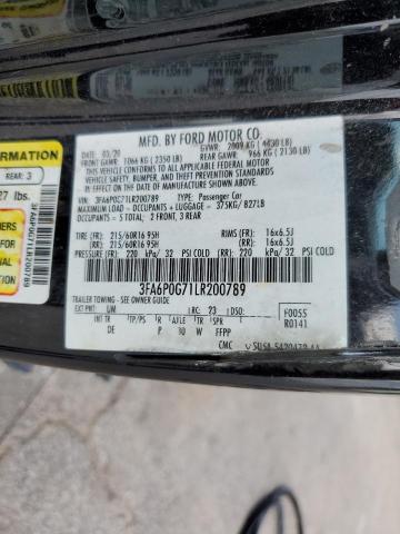 VIN 3FA6P0G71LR200789 2020 Ford Fusion, S no.14