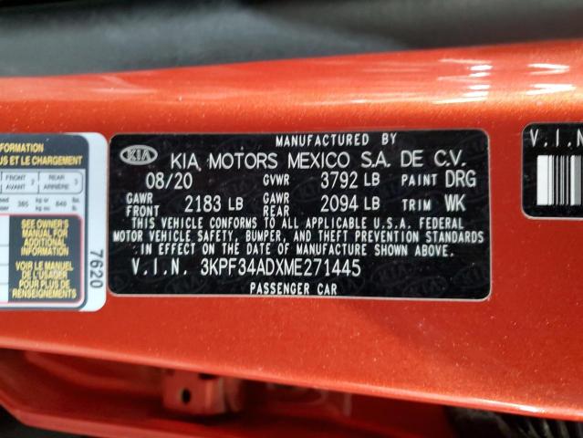 2021 Kia Forte Gt Line VIN: 3KPF34ADXME271445 Lot: 59115074