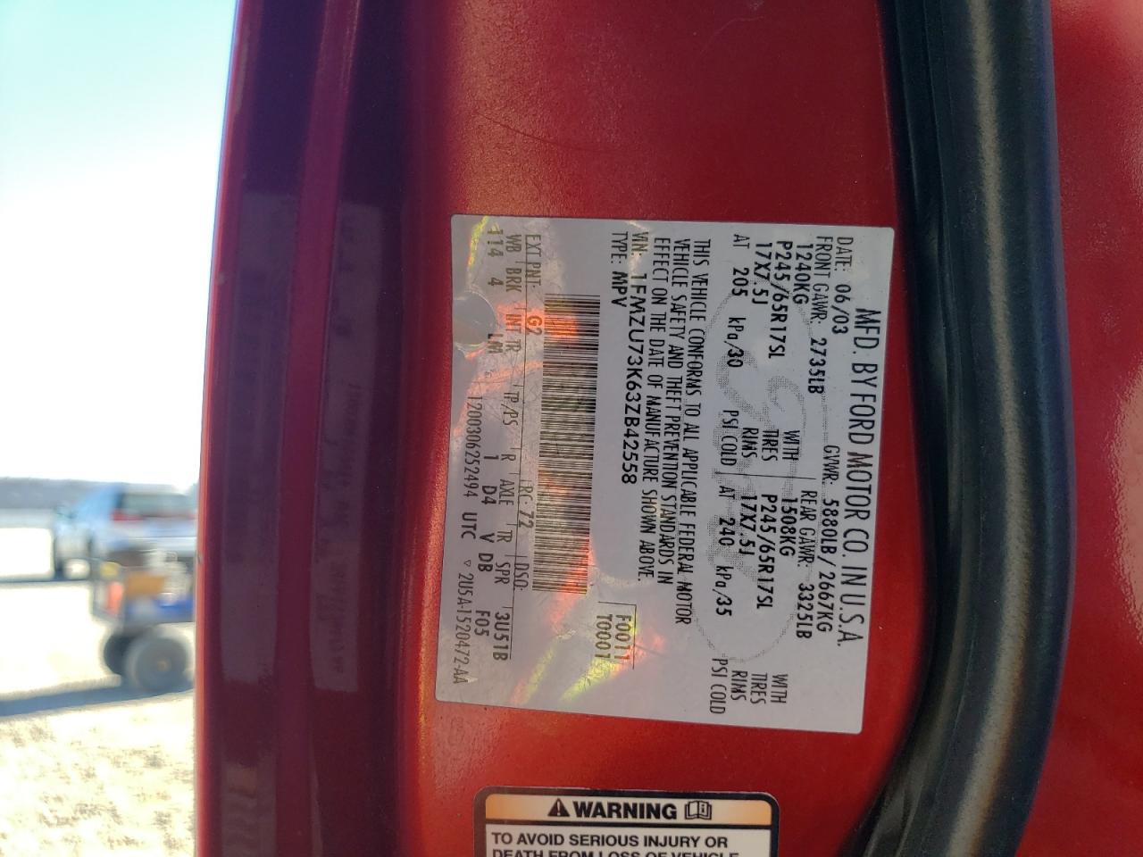 1FMZU73K63ZB42558 2003 Ford Explorer Xlt