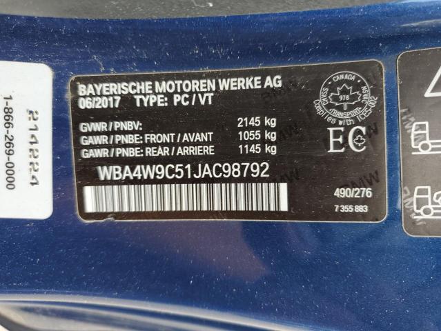 VIN WBA4W9C51JAC98792 2018 BMW 4 Series, 440XI no.12