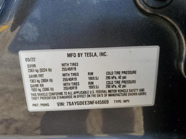 7SAYGDEE3NF445869 Tesla Model Y  13