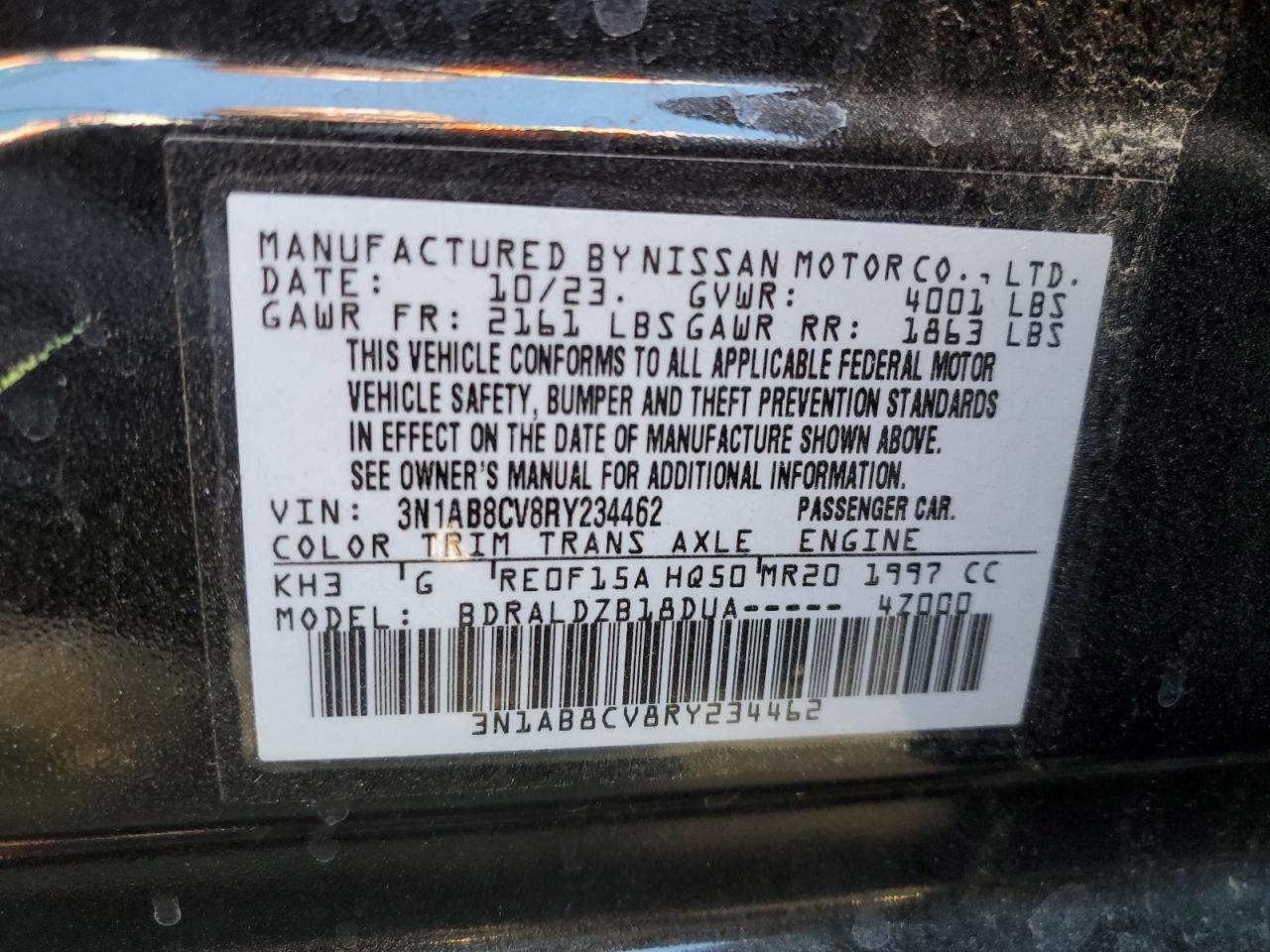 3N1AB8CV8RY234462 2024 Nissan Sentra Sv