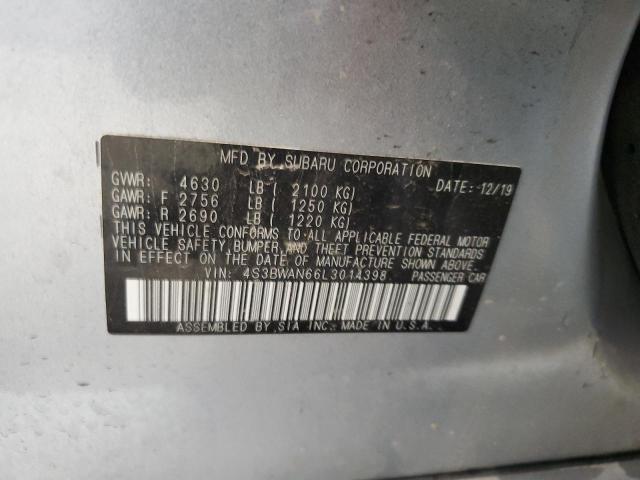 2020 Subaru Legacy Limited VIN: 4S3BWAN66L3014398 Lot: 57456394