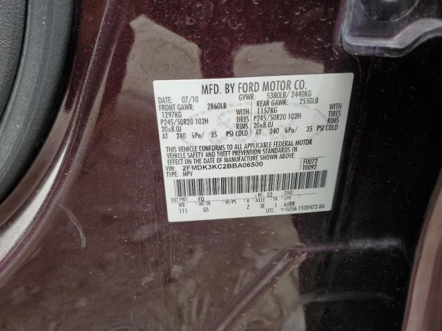 2011 Ford Edge Limited VIN: 2FMDK3KC2BBA06500 Lot: 57476404