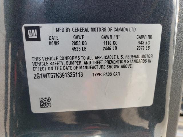 2009 Chevrolet Impala 1Lt VIN: 2G1WT57K391325113 Lot: 58472274