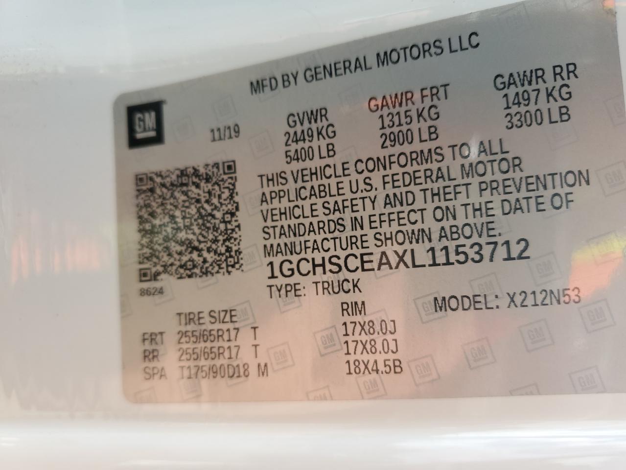 1GCHSCEAXL1153712 2020 Chevrolet Colorado Lt