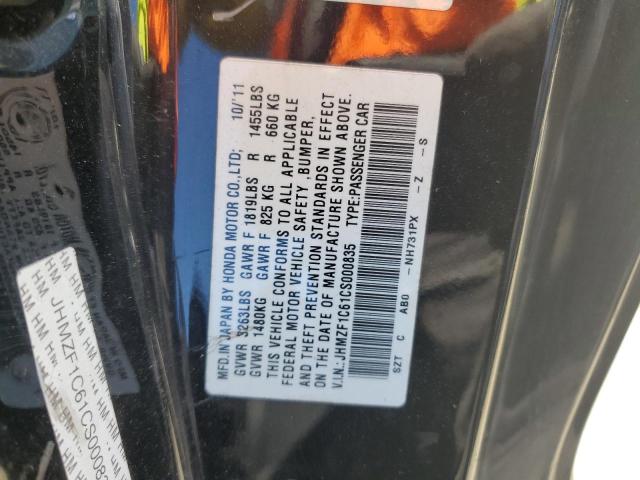 2012 Honda Cr-Z Ex VIN: JHMZF1C61CS000835 Lot: 61327464