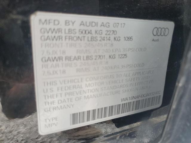 2018 AUDI A4 WA18NAF4XJA032402