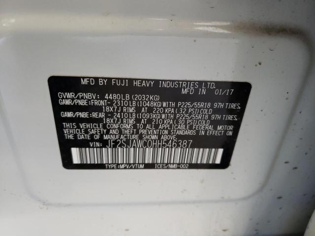 2017 Subaru Forester 2.5I Touring VIN: JF2SJAWC0HH546387 Lot: 58114624