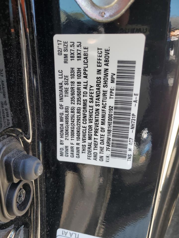 7FARW1H81HE000192 2017 Honda Cr-V Exl 7FARW1H81HE000192 2017 Honda Cr-V Exl