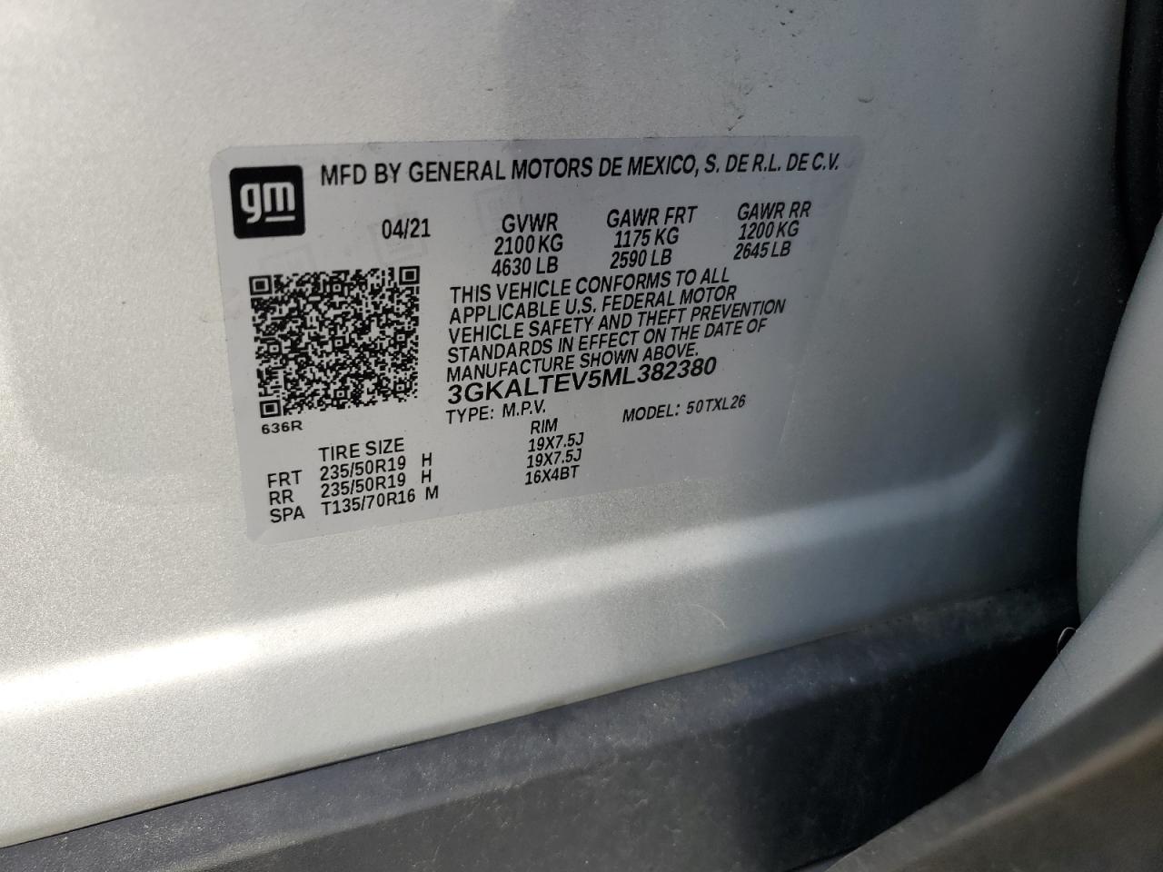 3GKALTEV5ML382380 2021 GMC Terrain Sle