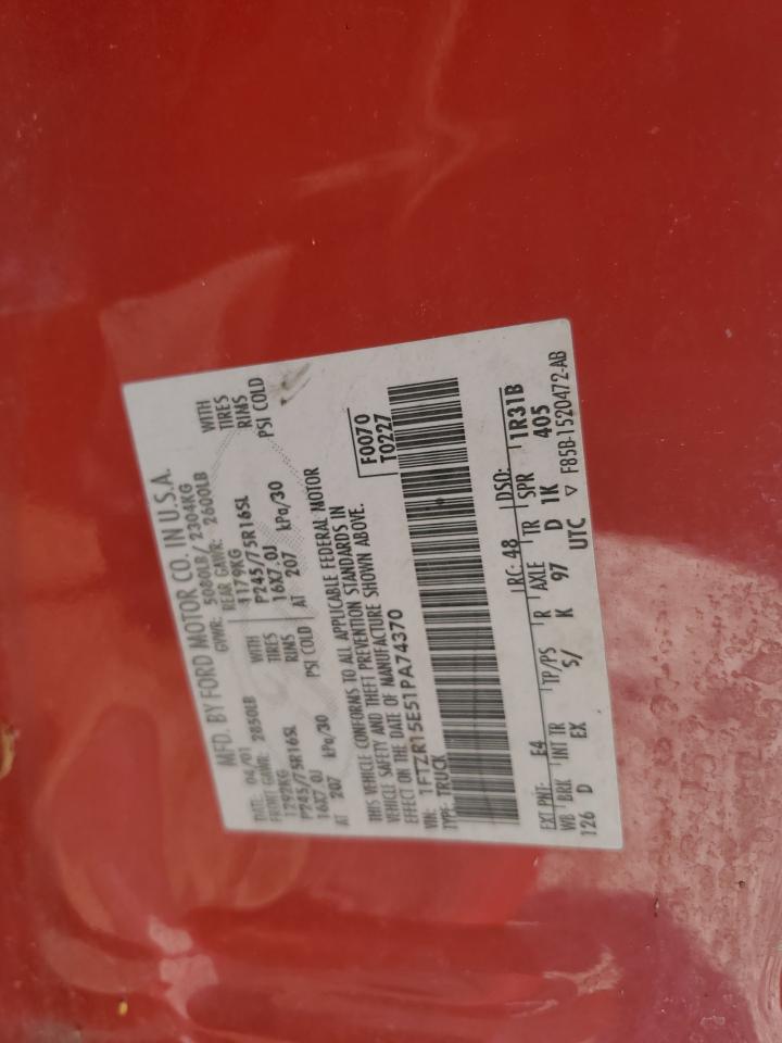 1FTZR15E51PA74370 2001 Ford Ranger Super Cab