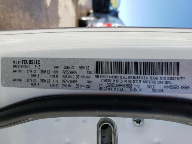 2017 Ram 1500 Slt VIN: 1C6RR7LG3HS553828 Lot: 57848594