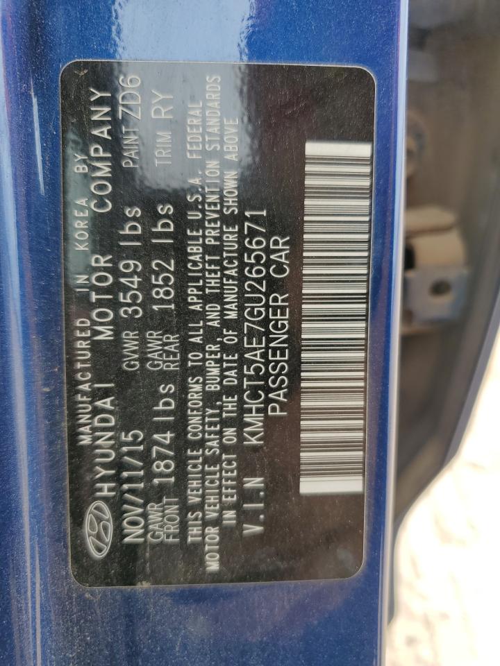 KMHCT5AE7GU265671 2016 Hyundai Accent Se