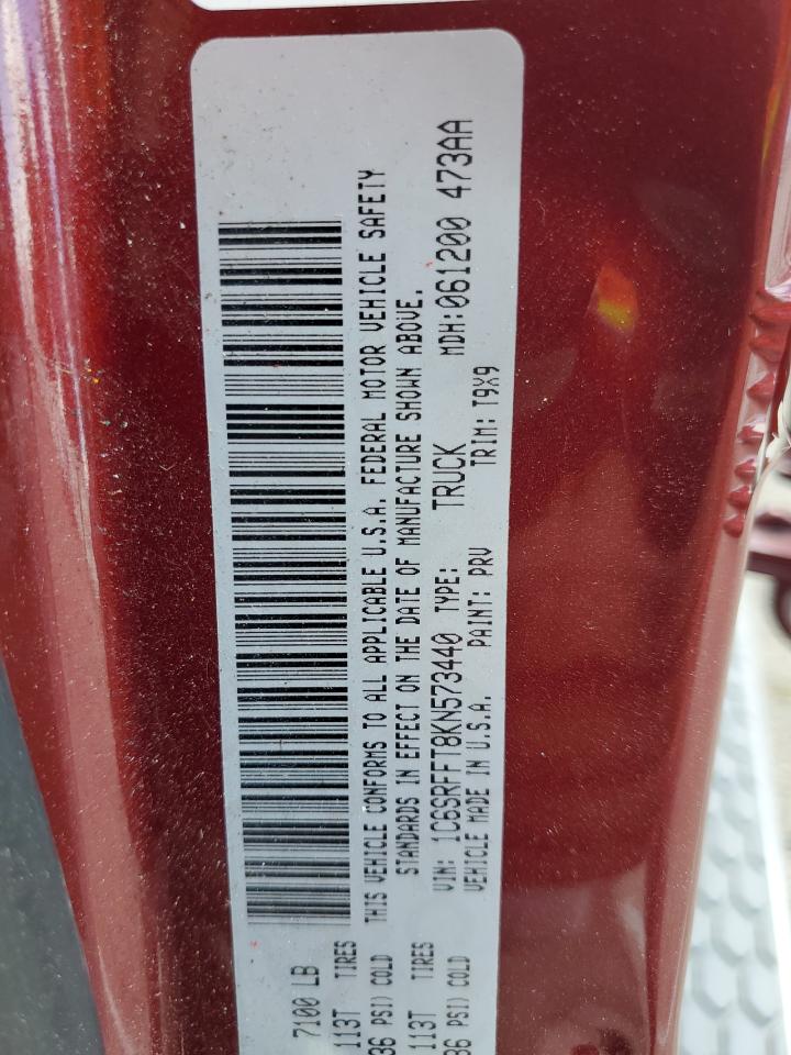 1C6SRFFT8KN573440 2019 Ram 1500 Big Horn/Lone Star