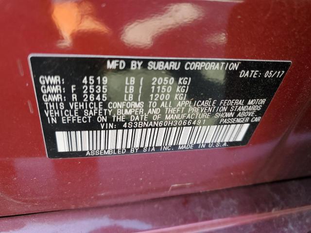 2017 Subaru Legacy 2.5I Limited VIN: 4S3BNAN60H3066491 Lot: 59874524