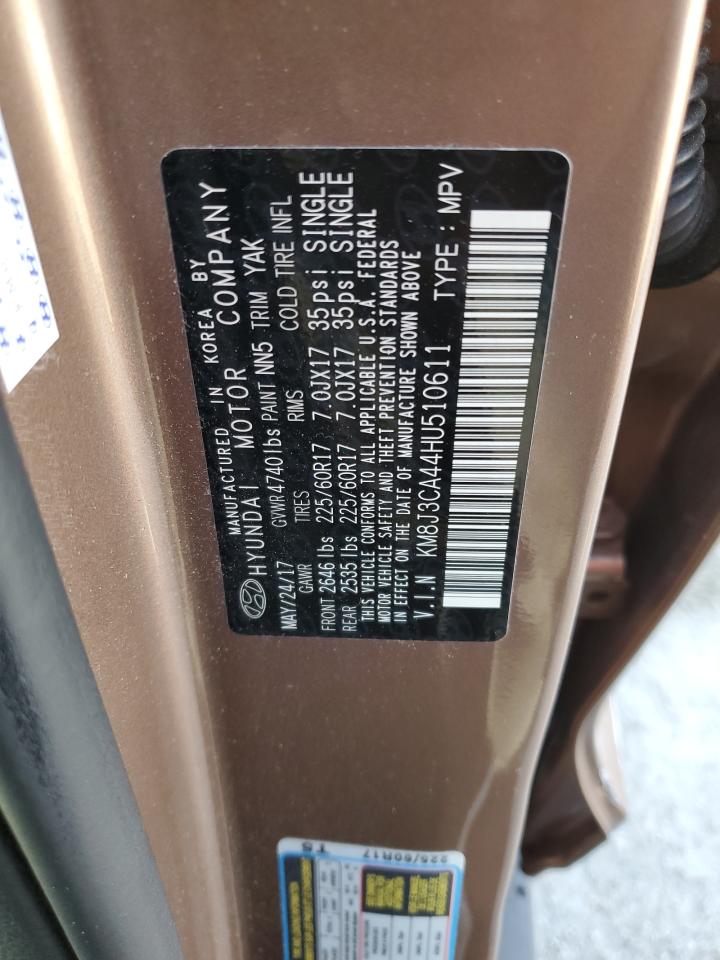 KM8J3CA44HU510611 2017 Hyundai Tucson Limited