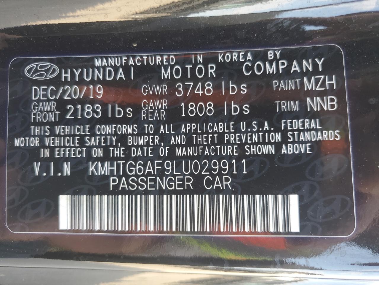 KMHTG6AF9LU029911 2020 Hyundai Veloster Base