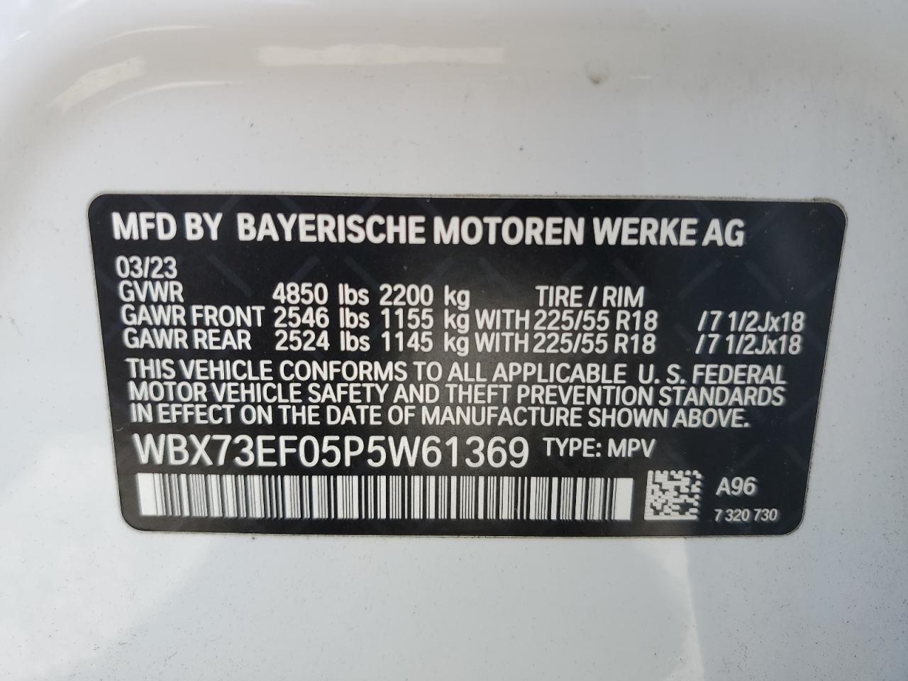 WBX73EF05P5W61369 2023 BMW X1 xDrive28I