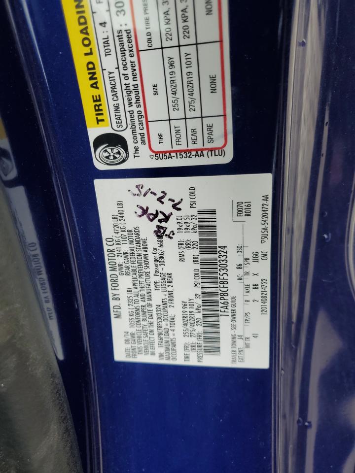 1FA6P8CF8F5303324 2015 Ford Mustang Gt