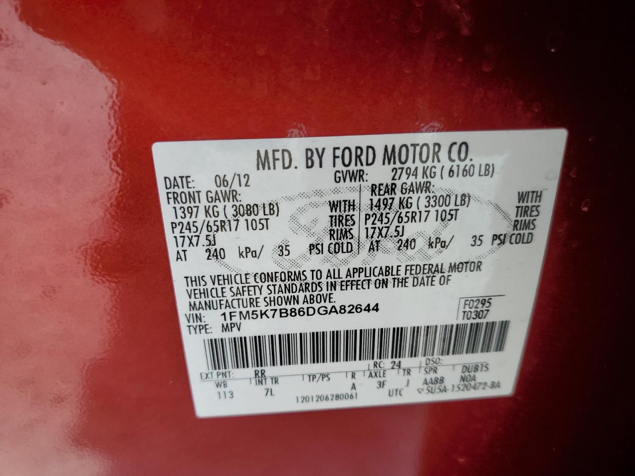 1FM5K7B86DGA82644 2013 Ford Explorer