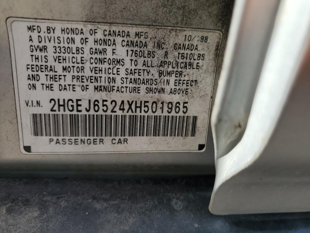 2HGEJ6524XH501965 1999 Honda Civic Dx