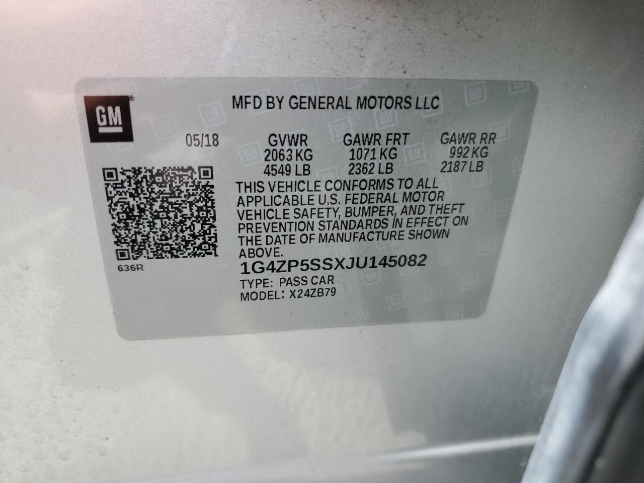 1G4ZP5SSXJU145082 2018 Buick Lacrosse Essence