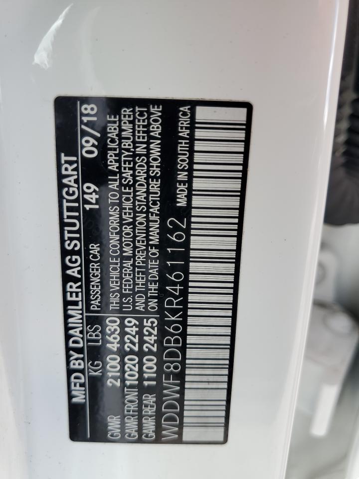 WDDWF8DB6KR461162 2019 Mercedes-Benz C 300