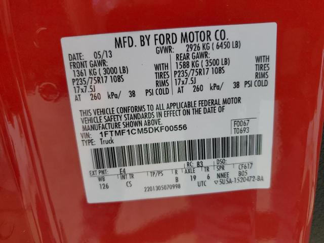 2013 Ford F150 VIN: 1FTMF1CM5DKF00556 Lot: 59885224