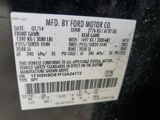 2015 Ford Explorer Xlt VIN: 1FM5K8D81FGA24172 Lot: 56585984