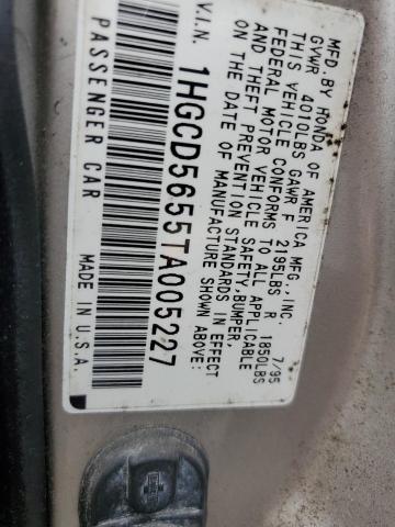 1996 Honda Accord Ex VIN: 1HGCD5655TA005227 Lot: 60976494