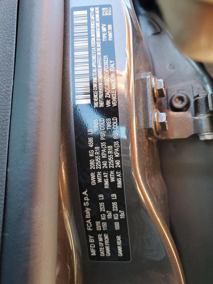 ZACCJBBT0GPD39231 2016 Jeep Renegade Latitude