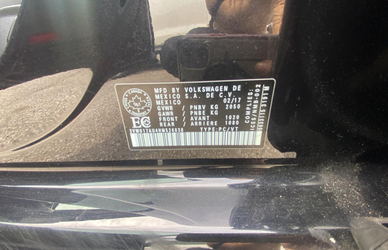 3VW017AU4HM526838 2017 Volkswagen Golf Sportwagen S