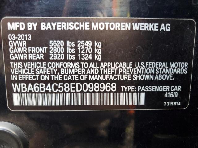 VIN WBA6B4C58ED098968 2014 BMW 6 Series, 650 Xi Gra... no.13