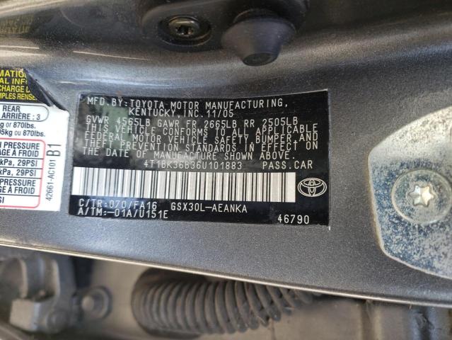 2006 Toyota Avalon Xl VIN: 4T1BK36B36U101883 Lot: 59182604