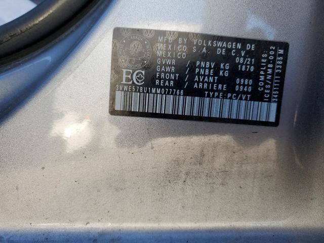 2021 Volkswagen Jetta Sel VIN: 3VWE57BU1MM077766 Lot: 60427434