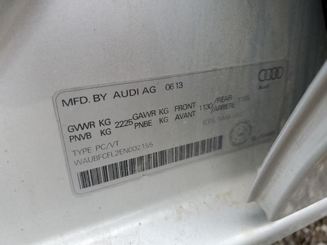 2014 Audi A4 Premium VIN: WAUBFCFL2EN002155 Lot: 60632524