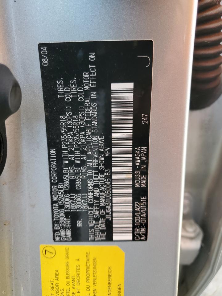 JTJGA31U050045183 2005 Lexus Rx 330