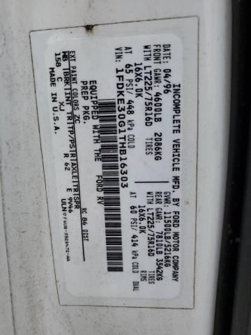 1996 Ford Econoline E350 Cutaway Van VIN: 1FDKE30G1THB16303 Lot: 59749044