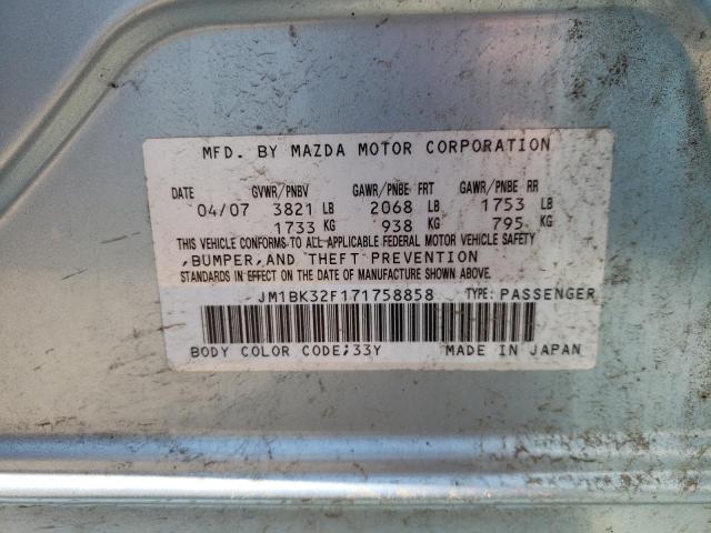 2007 Mazda 3 I VIN: JM1BK32F171758858 Lot: 60333604