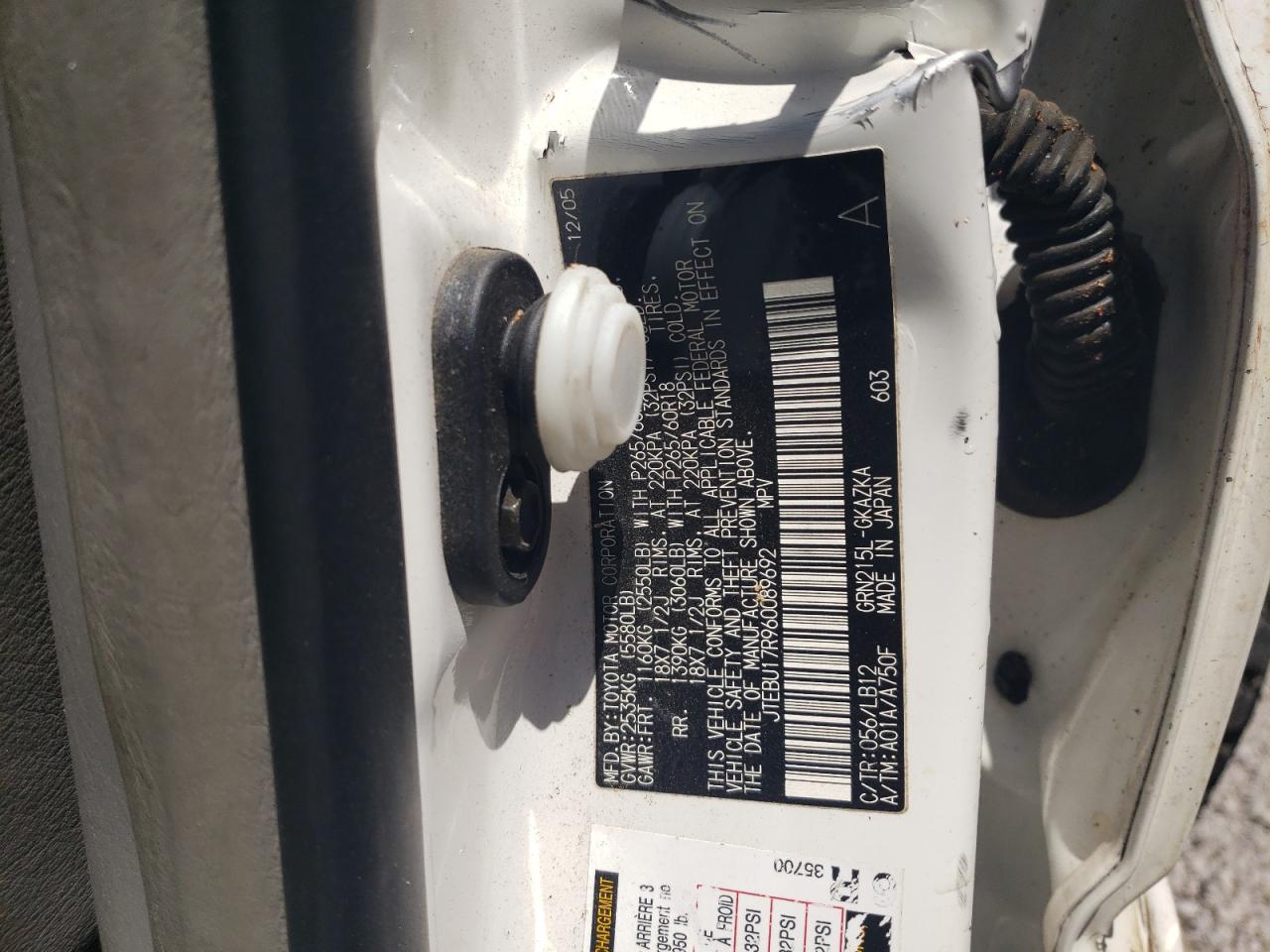 JTEBU17R960089692 2006 Toyota 4Runner Limited