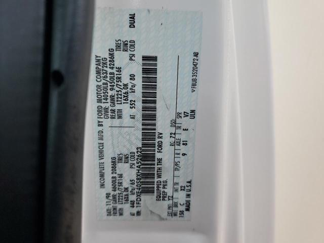 1999 Ford Econoline E450 Super Duty Cutaway Van Rv VIN: 1FDXE40S8XHA52623 Lot: 42621375