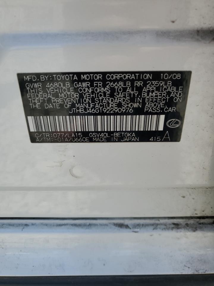 JTHBJ46G192290976 2009 Lexus Es 350