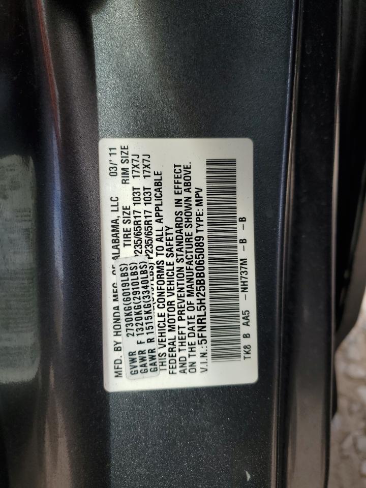 5FNRL5H25BB065089 2011 Honda Odyssey Lx