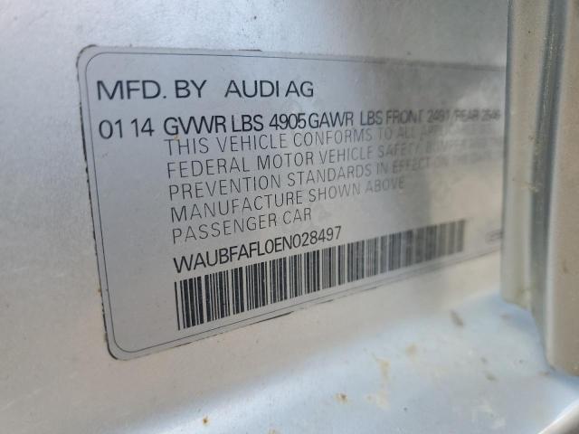 2014 Audi A4 Premium VIN: WAUBFAFL0EN028497 Lot: 58646254