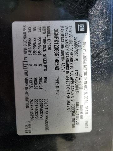 2008 Chevrolet Avalanche K1500 VIN: 3GNFK12388G148543 Lot: 57913804