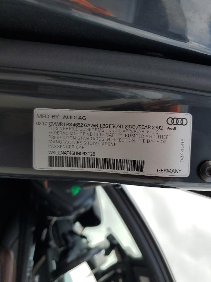 WAULNAF46HN063128 2017 Audi A4 Premium Plus