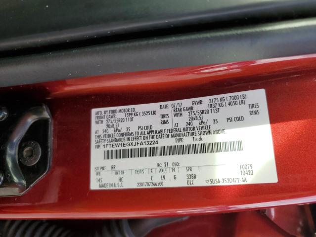 2018 FORD F150 SUPER - 1FTEW1EGXJFA13224