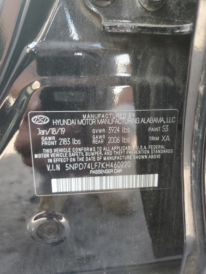 5NPD74LF7KH460220 2019 Hyundai Elantra Se