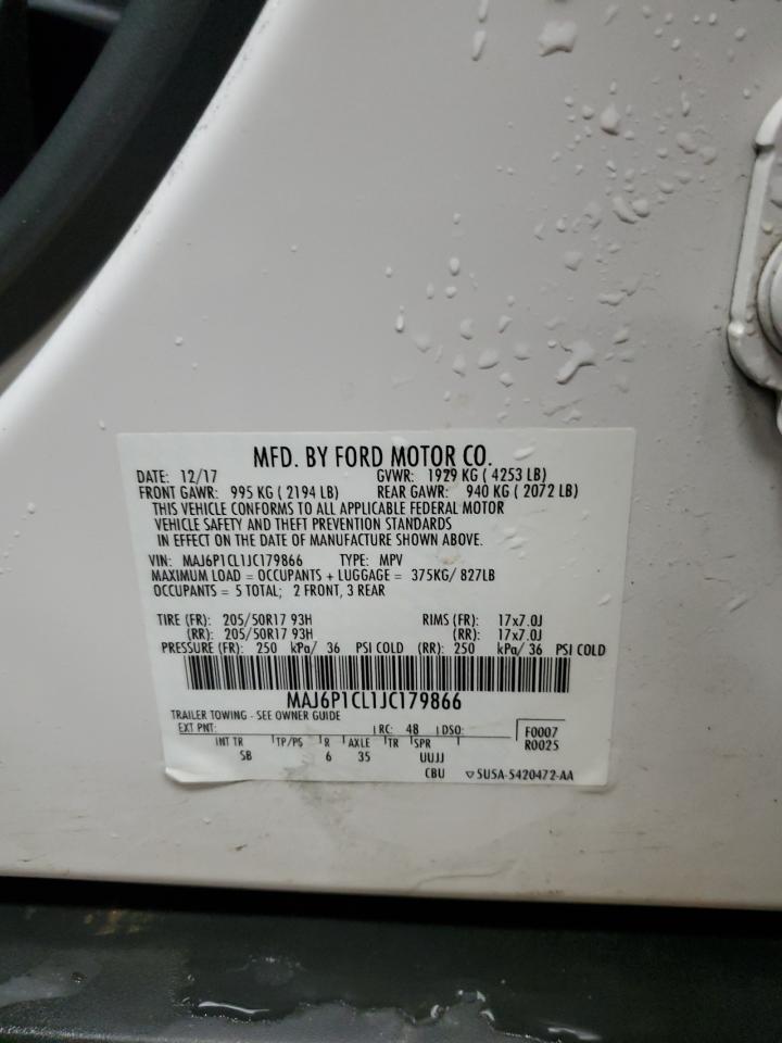 MAJ6P1CL1JC179866 2018 Ford Ecosport Ses